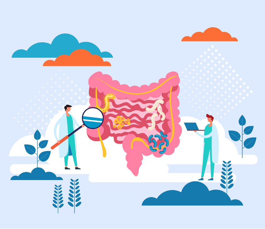 大腸癌検査中のイメージイラスト